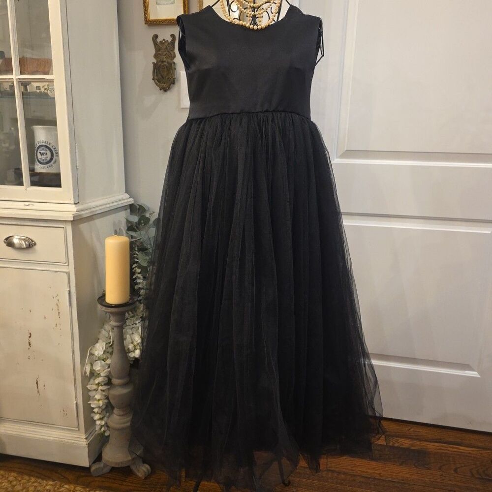 Audrey Hepburn Holly Golightly Black Tulle Prom Party Gown Sz S‎ Whimsygoth Glam